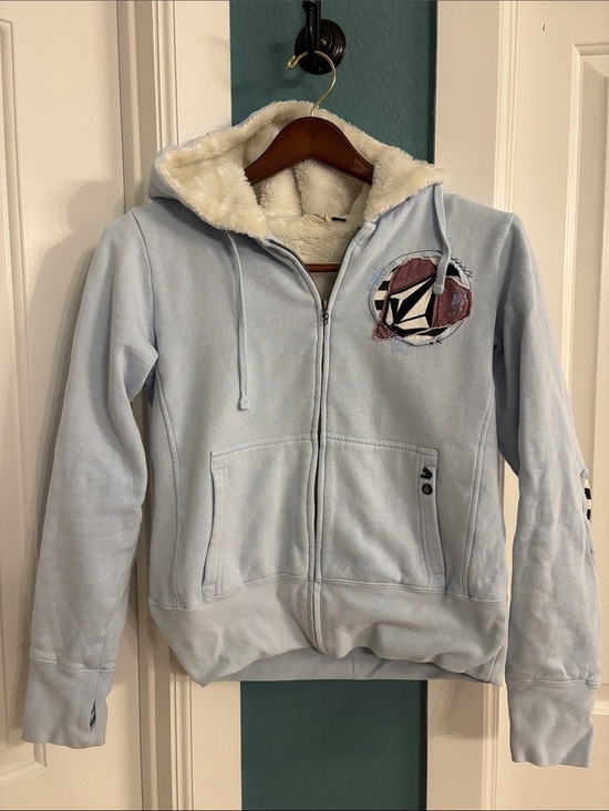 Volcom Other - Volcom Light Blue Sherpa-Lined Zip Hoodie
